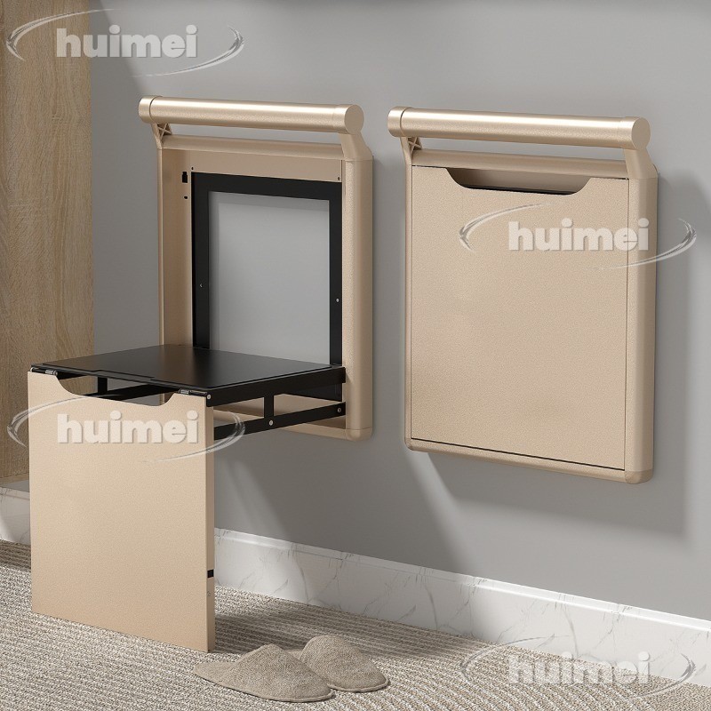 Foldable Wall-Mounted Shoe Bench, Space-Saving Entryway Stool, Bathroom ...
