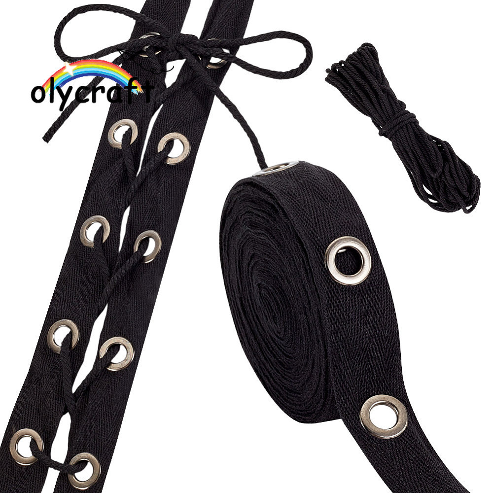 1set 5 Yards Ribbons with Steel Eyelet Rings with 1M String Threads ...