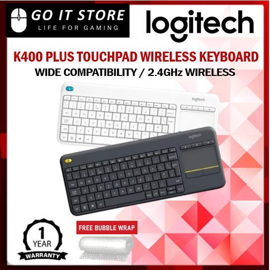LOGITECH K400 PLUS TOUCHPAD WIRELESS KEYBOARD (White & Black) | Shopee ...