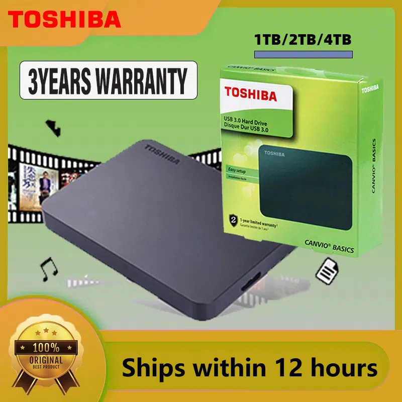 ⚡️(Genuine)⚡️TOSHIBA 🔥1TB 2TB 4TB🔥 Expansion Hard Disk USB 3.0 Portable ...