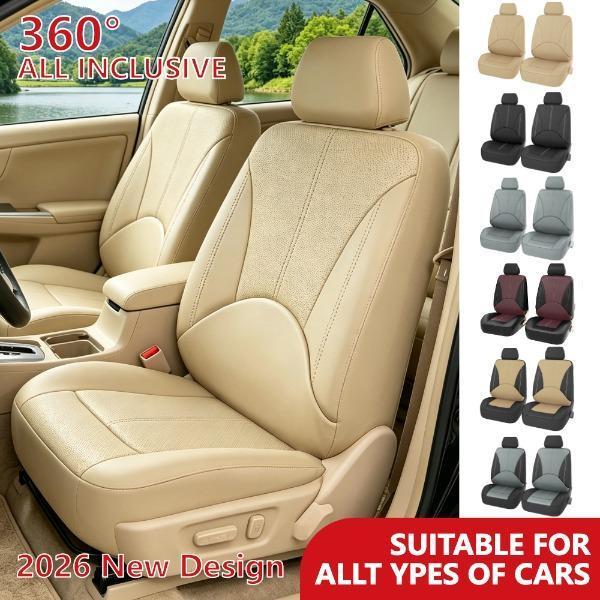 2 Seats Car Seat Cover Universal PU Leather Waterproof Car Seat Cushion ...