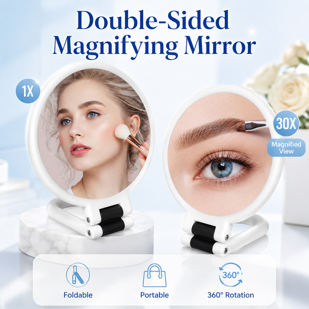 Magnifying Makeup Mirror 10X 20X 30X 40X Double Sided Portable Vanity ...