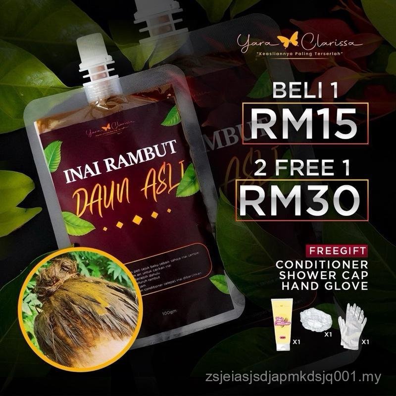 HQ Yara Clarissa - BELI 2 FREE 1 PEK INAI - Inai Rambut Daun Asli 100gm ...