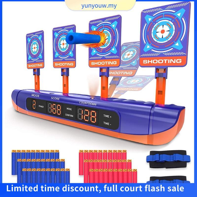Electronic Shooting Targets for Nerf Guns 4 Modes Digital Sc oring Auto ...