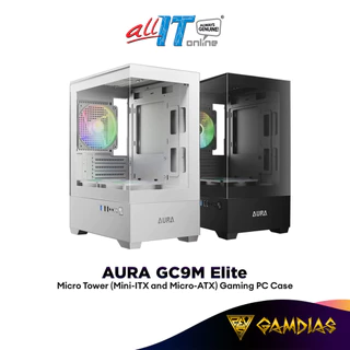 GAMDIAS AURA GC9M Micro-ATX With 3 ARGB FAN 120mm Fans Chasis & Tempered Glass Display Gaming PC Case (BLACK / WHITE)