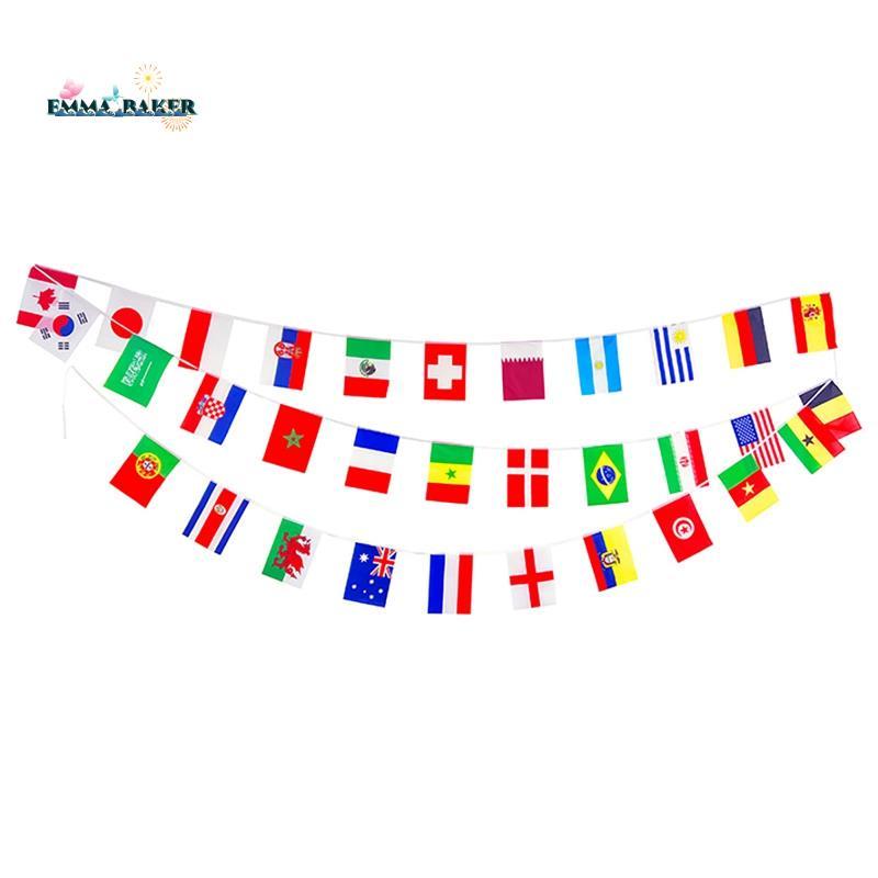 For 2022 Qatar 8 Meters 32Pcs Flags String Flag Countries Around the ...