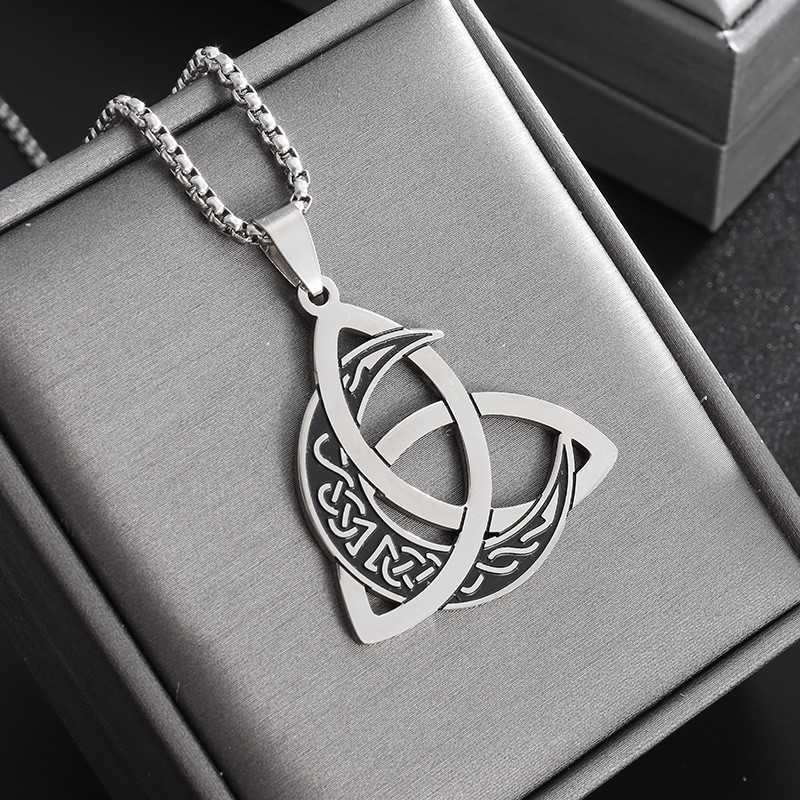 Hot Selling Stainless Steel Viking Triangle Knot Moon Phase Surround ...