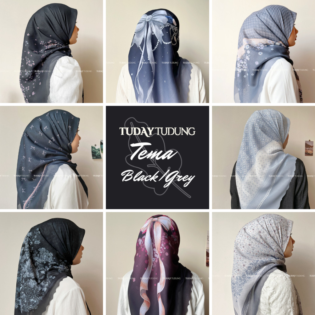 [TEMA HITAM KELABU]BAWAL PRINTED BIDANG 48 RAYA 2026 BLACK GRAY GREY ...