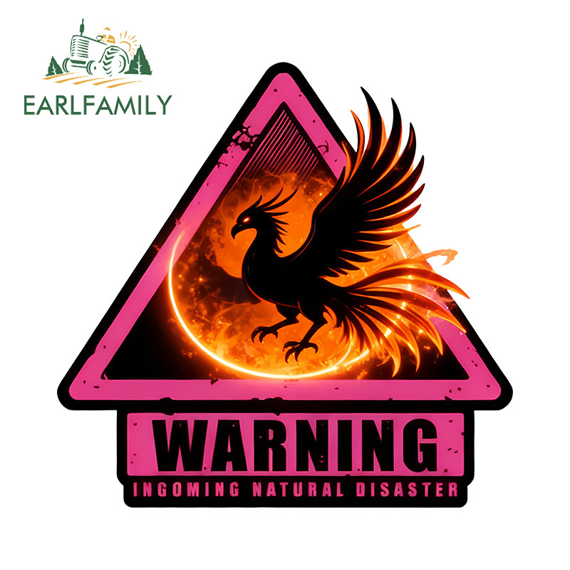 EARLFAMILY Phoenix Warning Car Stickers Personality Occlusion Scratch ...