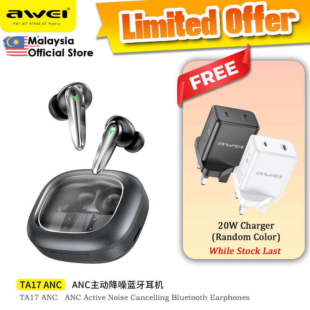 Awei TA17 ANC True Wireless Earbuds ANC Active Noise Reduction Earphone ...