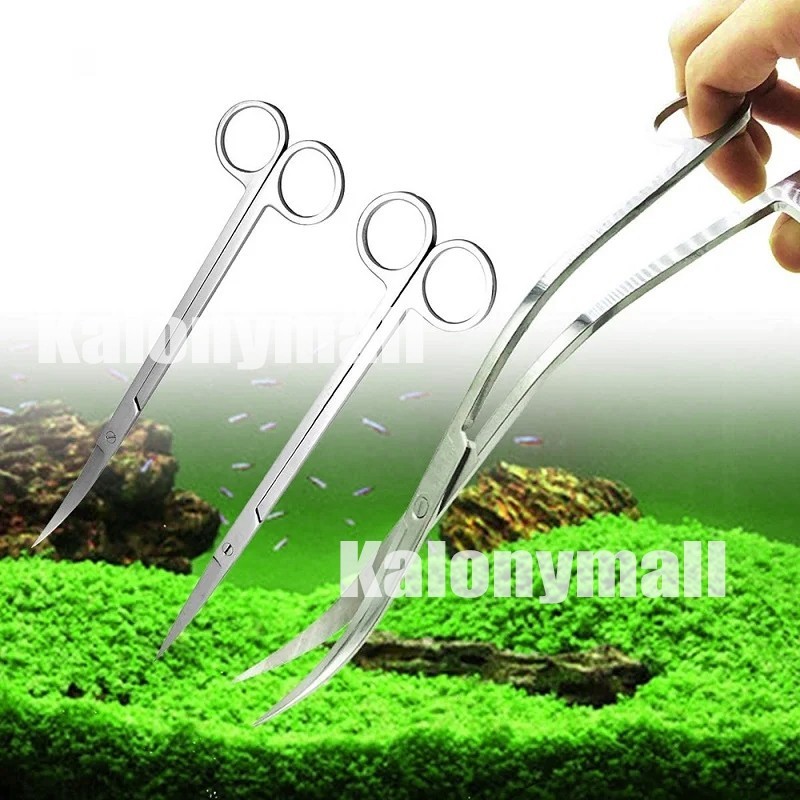 Stainless Steel Curved Aquarium Scissor Aquarium Plant Scissor Aquatic ...