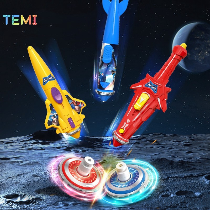 TEMI Children Gyro Pen Toy Set Spin Launch Rocket Spaceship Children's ...