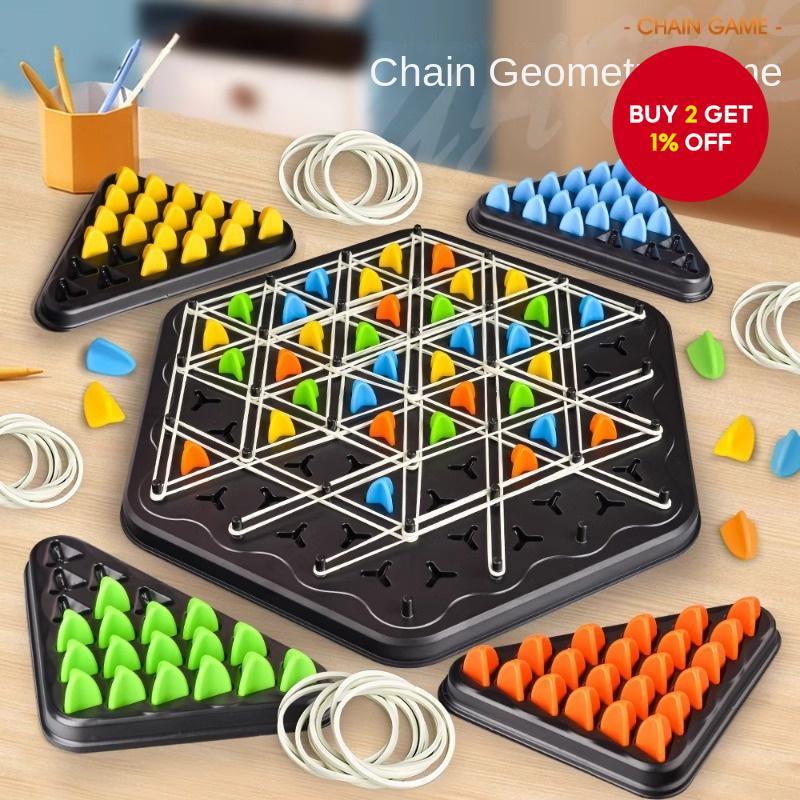 Chain Triangle Chess Parent-Child Interactive Desktop Game Toy Logic ...