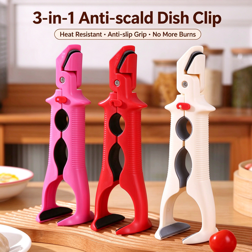 【夾碗神器】廚房三合一防燙隔熱碗碟夾 Penyangga Ping 3-in-1 Kitchen Tongs Anti-scald Dish ...
