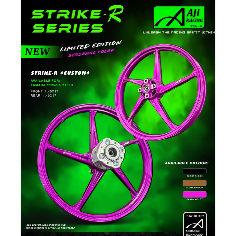 AJI RACING STRIKE Y125ZR Y125Z LC135 5S LC 5S 1.40/1.40 X17 CUSTOM HUB ...