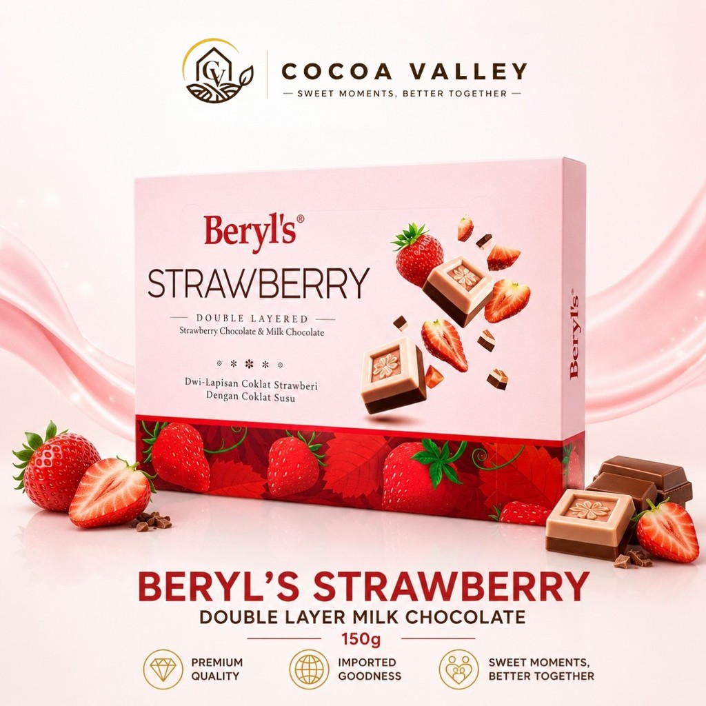 Beryl's Strawberry Double Layered Strawberry Chocolate & Milk Chocolate ...