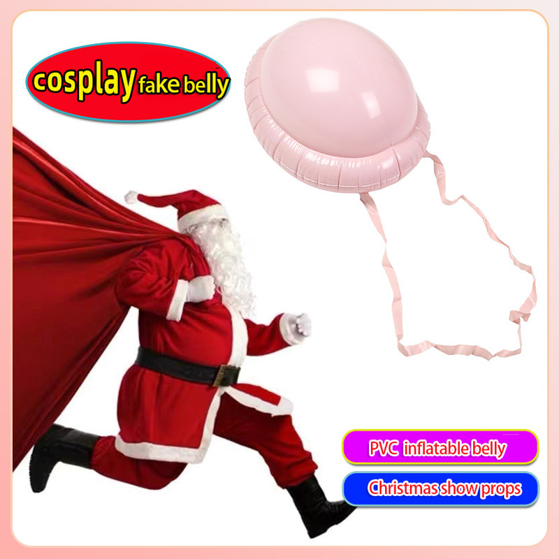 Fun World Christmas Santa Claus Belly Costume Accessory - Red, Adult Size