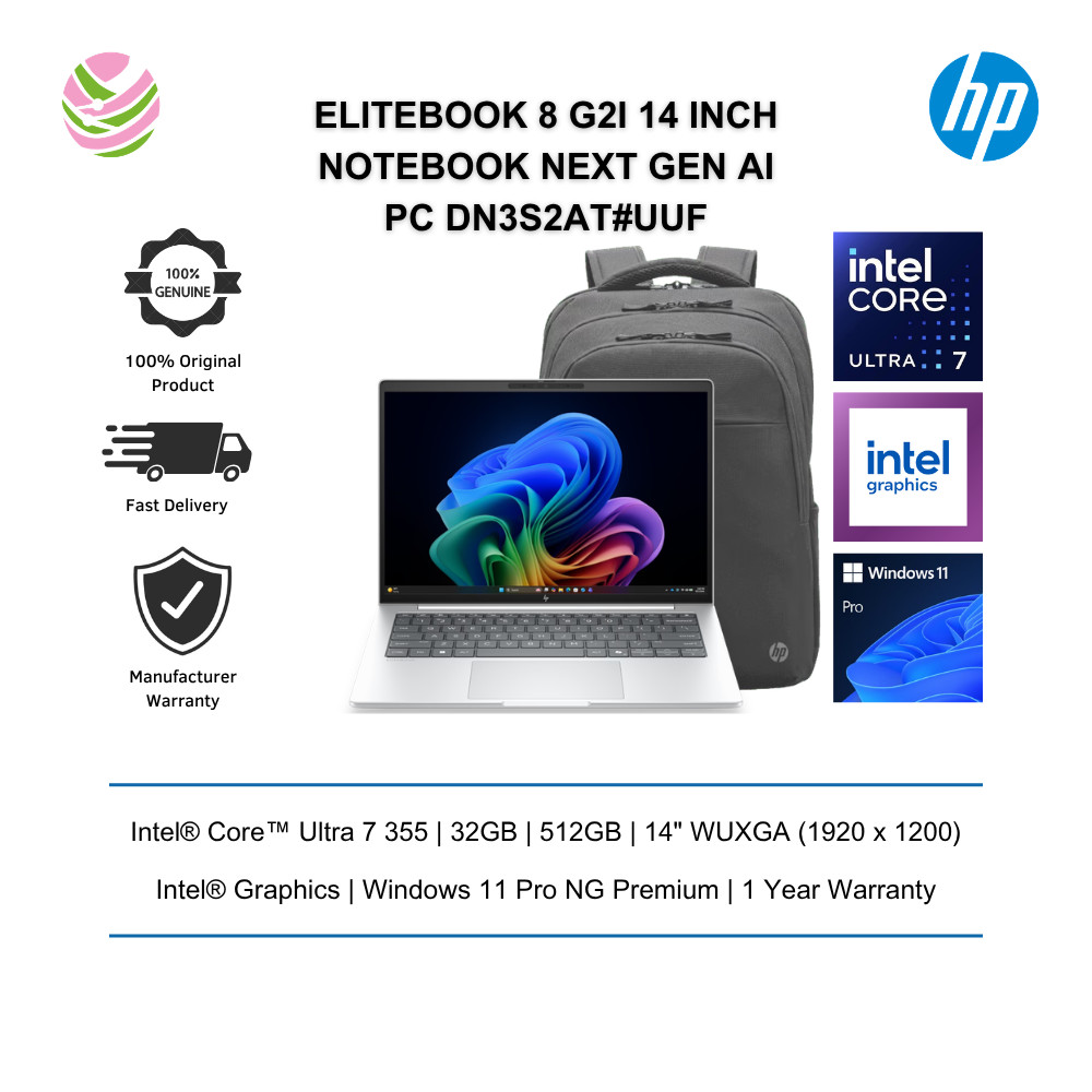 HP EliteBook 8 G2i 14 inch Notebook Next Gen AI PC Laptop (U7 355/ 32GB ...