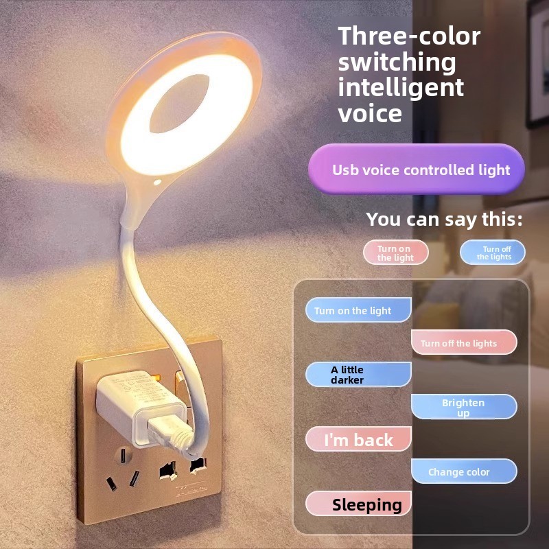 Smart Voice Control Night Light - 360° Voice Recognition & Color ...