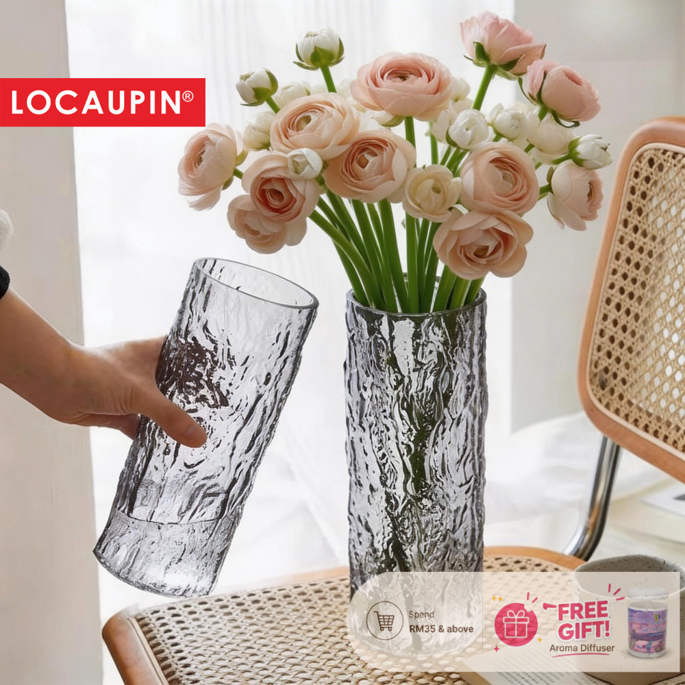 Locaupin Home Vase Flower Arrangement Optic Color Glass Vases with ...