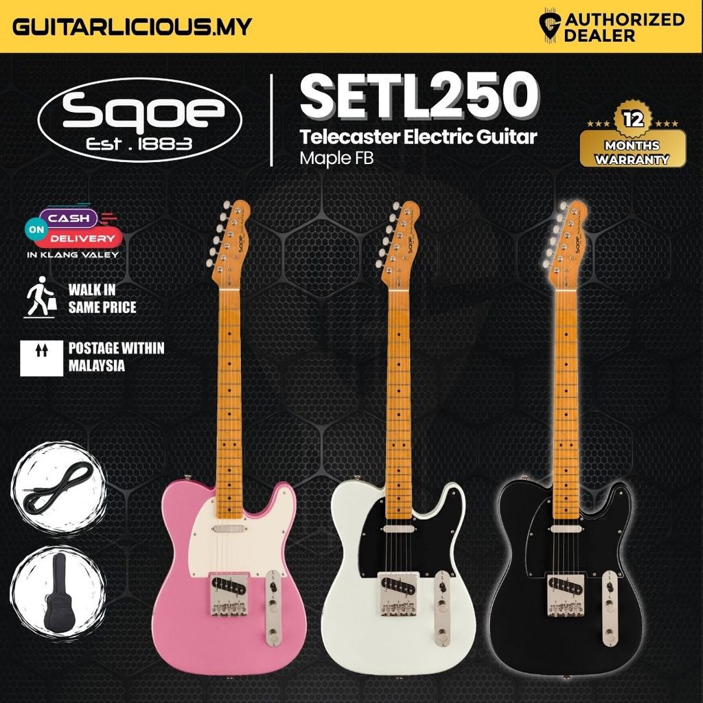 SQOE SETL250 Telecaster Body Electric Guitar with Maple FB - (SETL250 ...