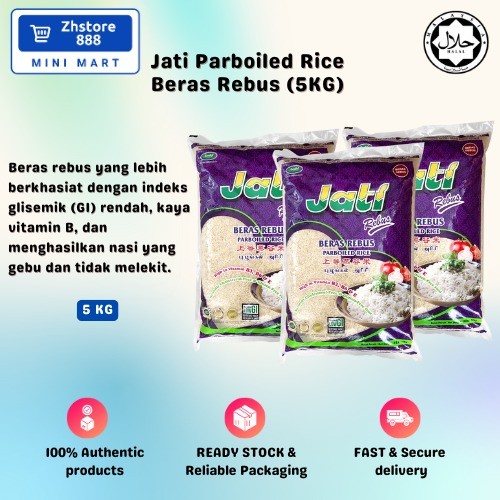 Jati Parboiled Rice Beras Rebus 5kg | NEXT DAY DELIVERY | Shopee Malaysia