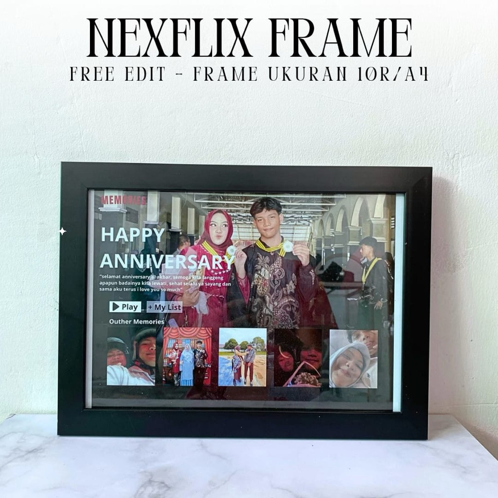 Custom Photo Frame A4 size/ 10R Netflix Theme – Birthday, Anniversary ...