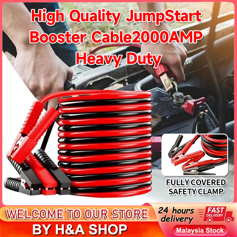 2000AMP Heavy Duty Jumper Cables 4M Emergency Car Battery Jump Starter ...