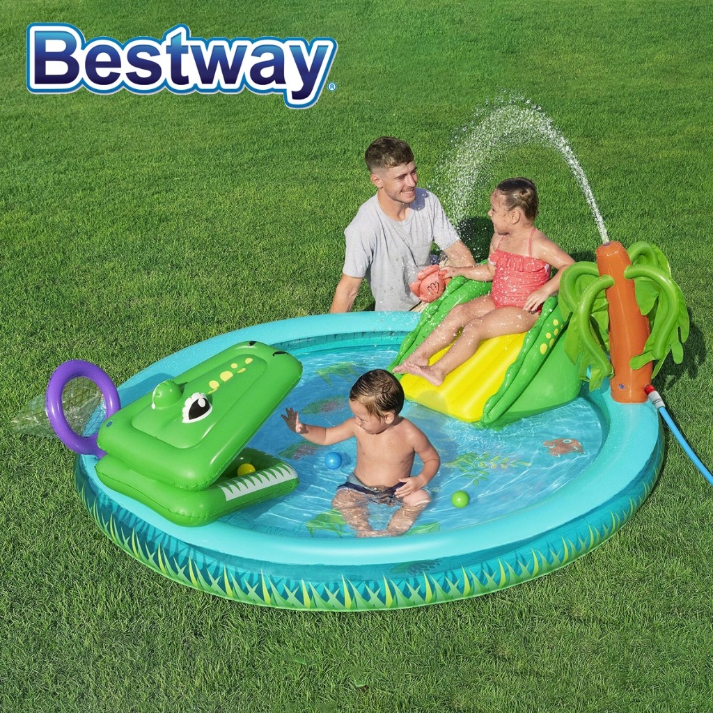 Crocodile Slide Water Fountain Small Playground Inflatable Volcano ...