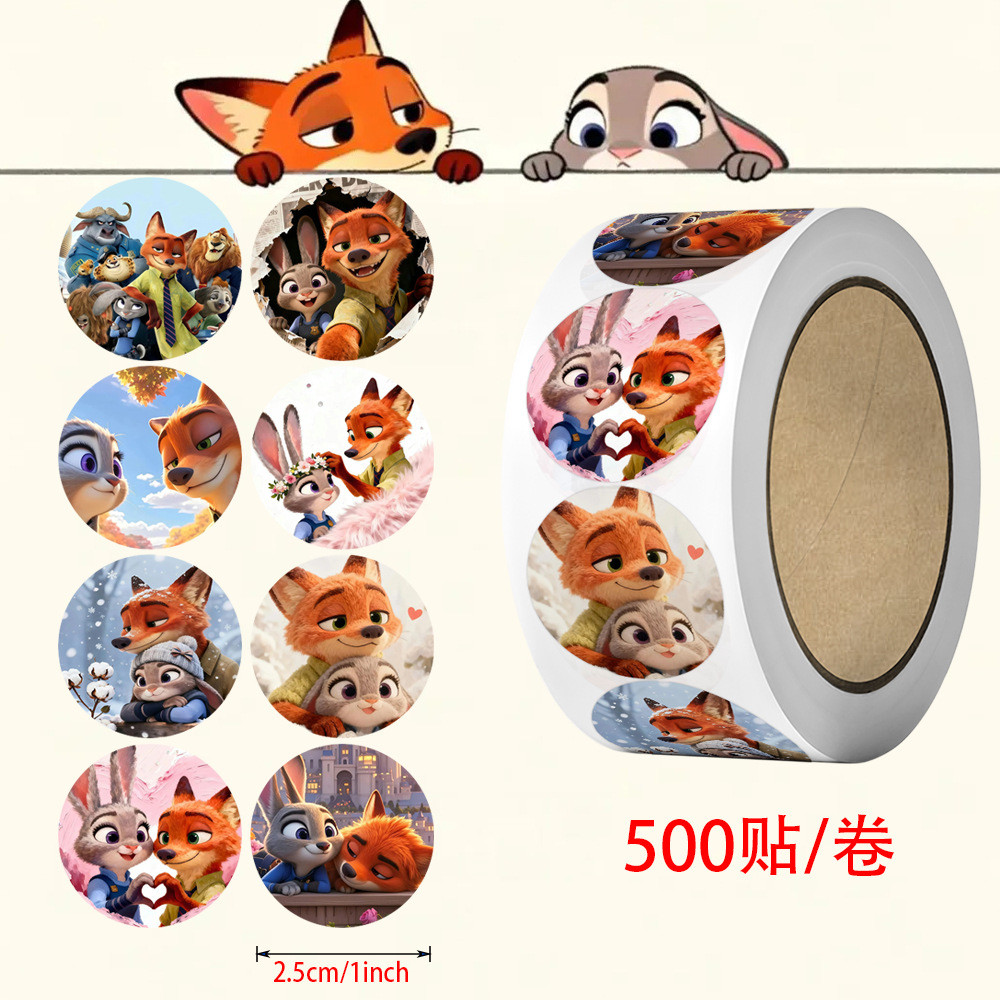 Zootopia 500pcs/Roll Cartoon Stickers Kids Children Reward Handmade ...