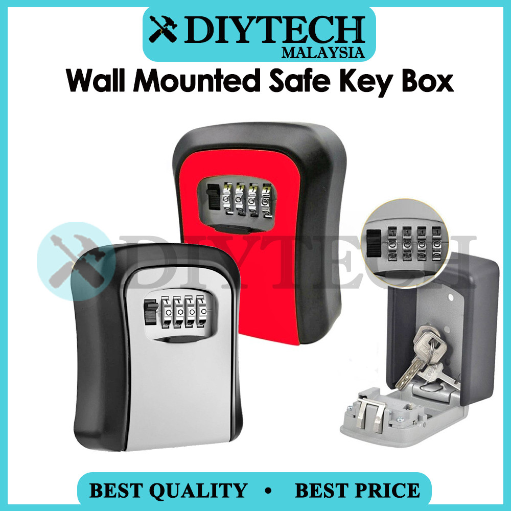 DIYTECH Wall Mounted Safe Key Box Portable Key Storage Lock Box Airbnb ...