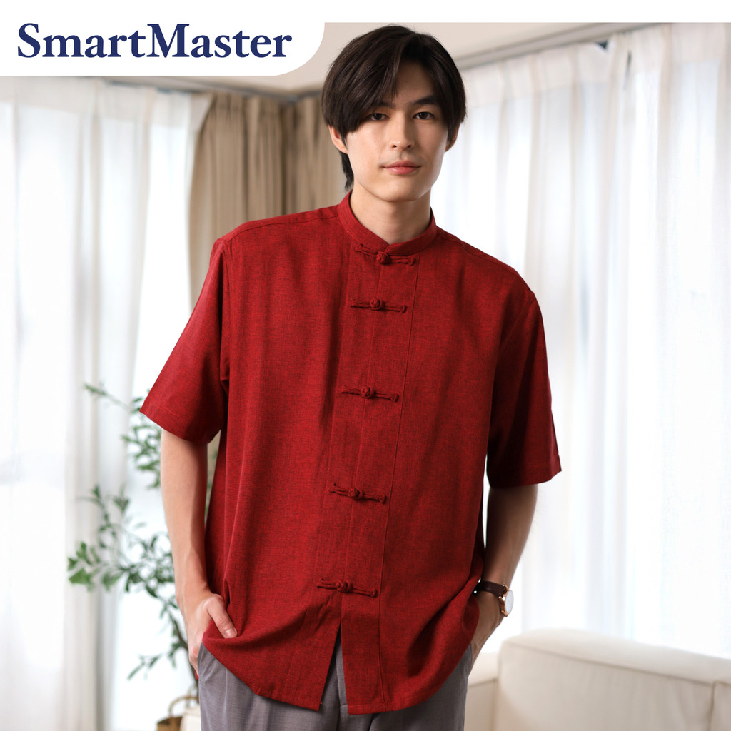SmartMaster Linen Tang Shirt in Red Regular Fit | Shopee Malaysia