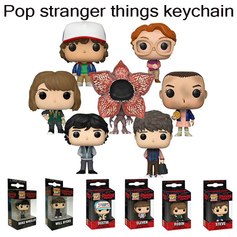 Funko Pop Stranger Things Keychain Decorations Demogorgon Dustin Eleven ...