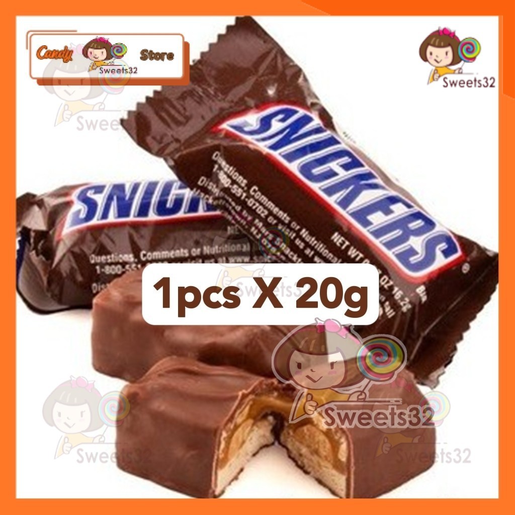 [ 1pcs ] Snickers MINI BARS Chocolate 20g | Shopee Malaysia