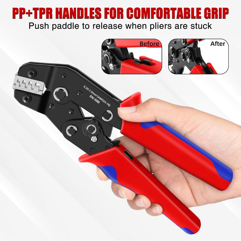 SN-58B Crimping Tool Kit 2.54mm Pitch Single Row Male Headers, Dupont ...