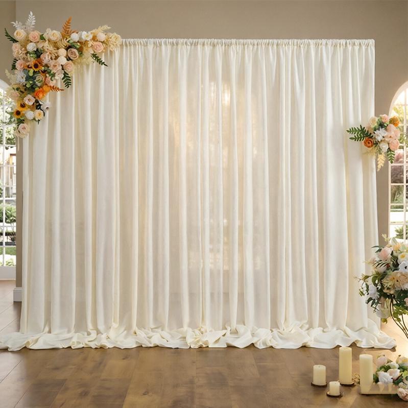 2pcs 1.6*2m Ivory White Wedding Curtain Backdrop Wedding Decor Chiffon ...