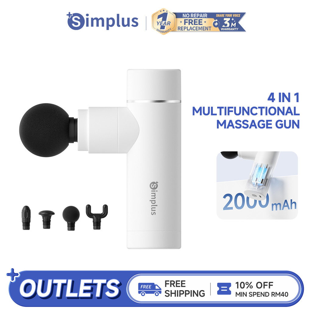 Simplus Multi-Functional Portable Massage Gun丨4 Speed Levels丨8h Max ...