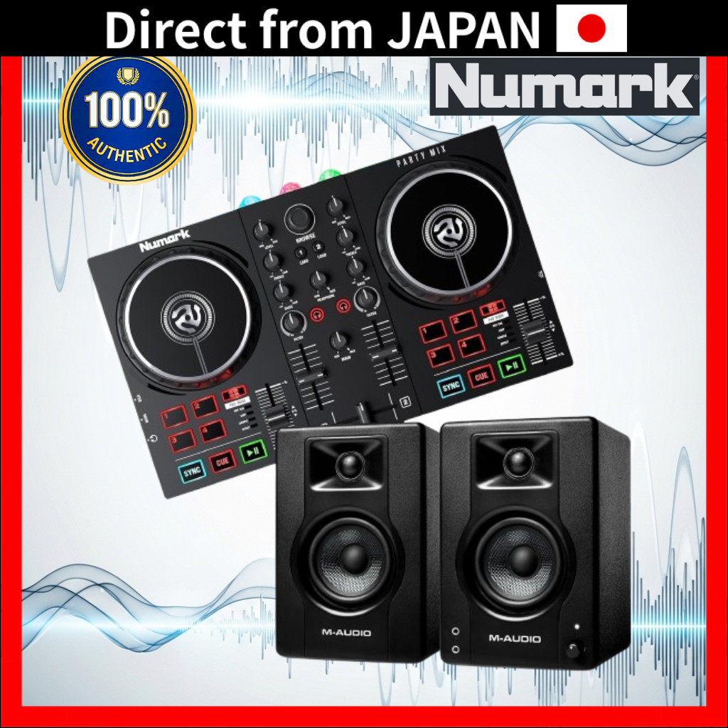 Numark DJ Controller with LED Lights and Monitor Speaker Set - Party ...