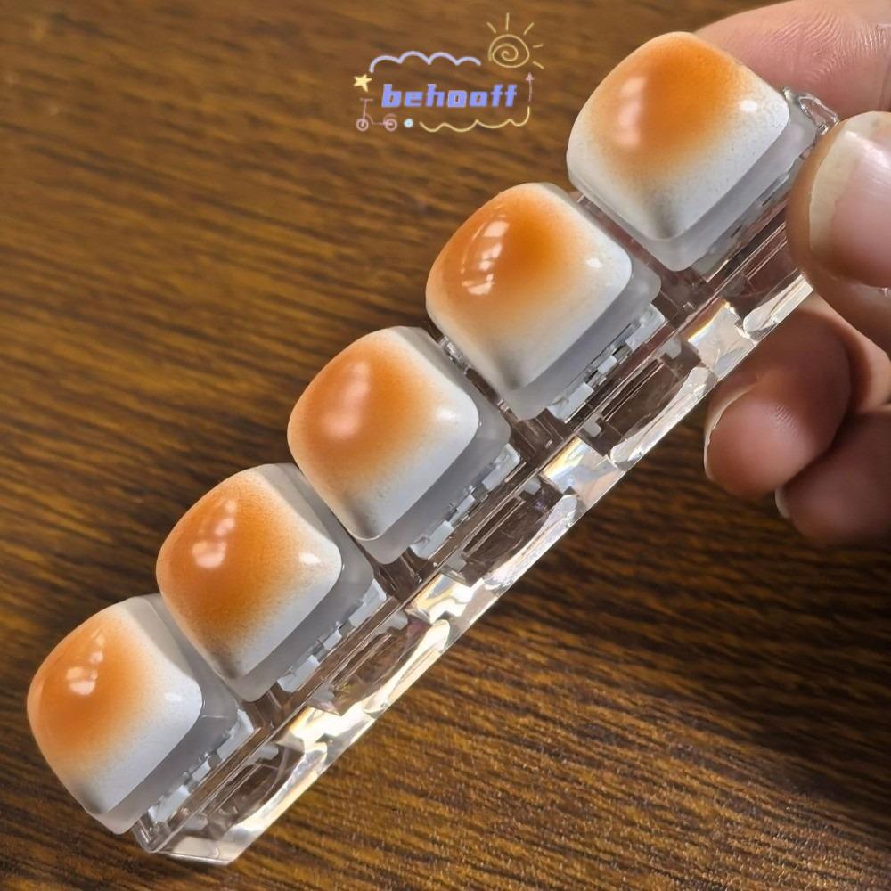 BEHOOFF Fidget Keychain, Caramel Bread Design DIY Keyboard Finger ...