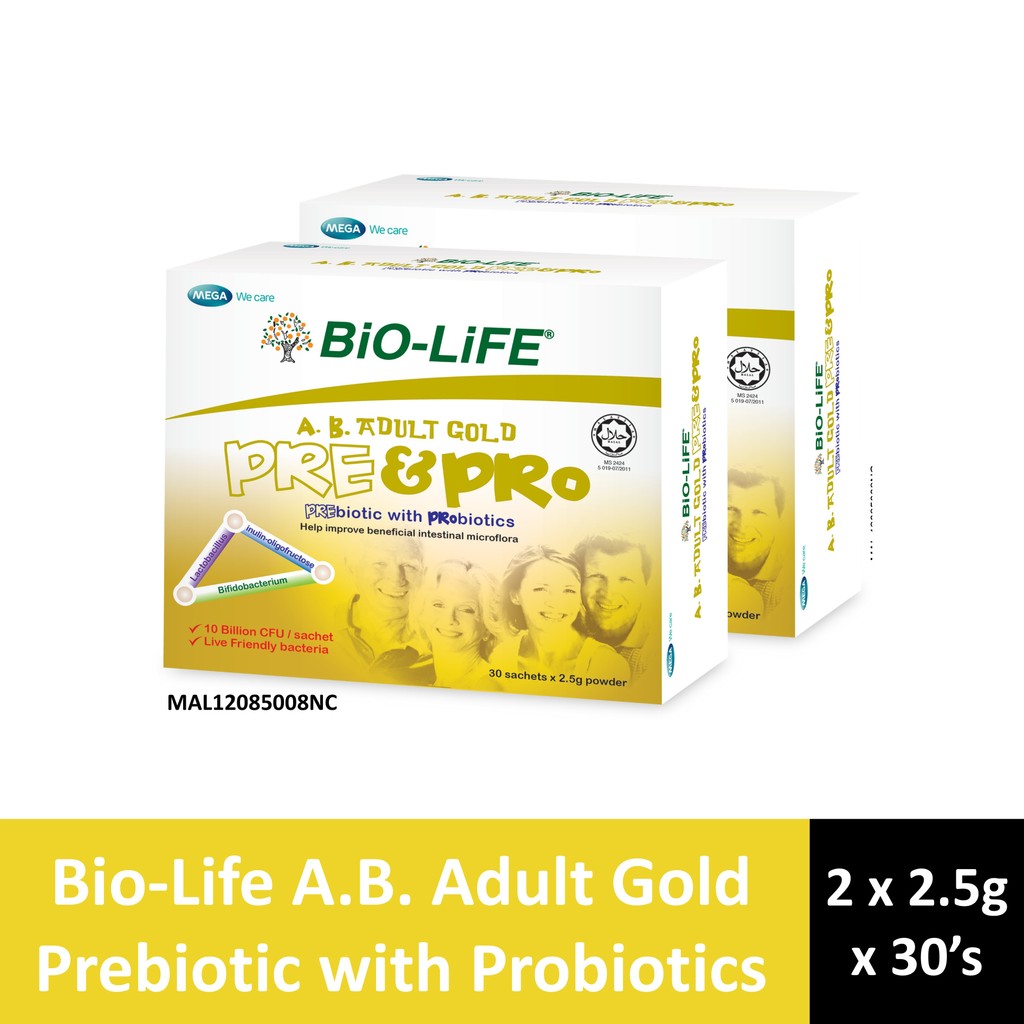 Bio-Life A.B. Adult Gold Pre and Probiotics Powder Sachet 2x2.5gx30's ...