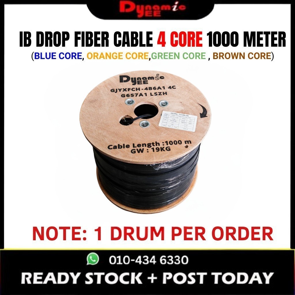 FTTH 4 Core Outdoor IB Drop Fiber Cable 1000m (FRP)GJYXFCH-4B6A1 G657A1 ...