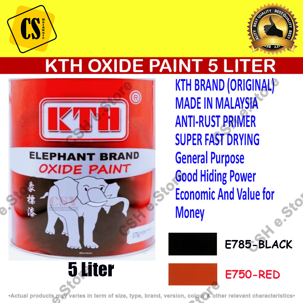 KTH Elephant Oxide Paint 5 liter 3.5 liter cat besi anti karat anti ...