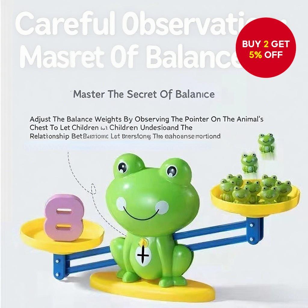 Frog Balance Scale Toy Montessori Math Counting Game Early Learning ...