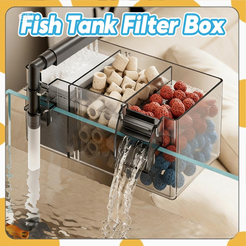 3 in 1 Fish Tank Filter Box Aquarium Top Filter Box Silent Water ...