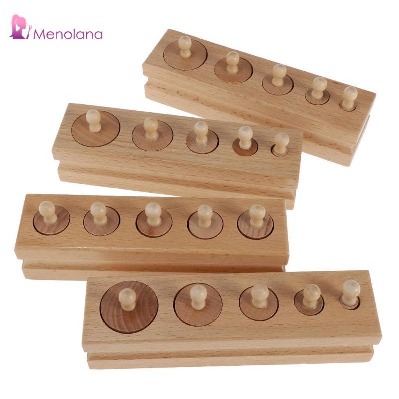 [Menolana] Montessori Knobless Cylinders with Socket , Kids Early ...