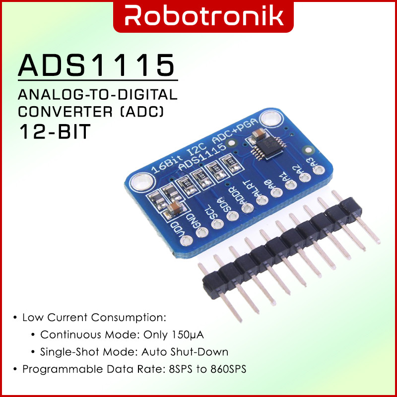 ADS1115 ADC Module - 4 Channel Analog-to-Digital Converter Programmable ...