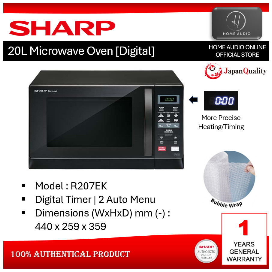 [Ready Stock] Sharp R207EK | 20L Gelombang Mikro Mikrowave Digital ...