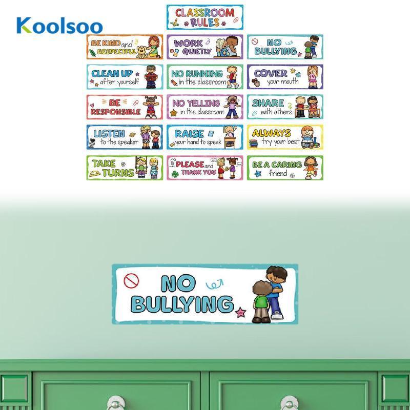 Koolsoo 16x Classroom Rules Educational Posters Wall Decor Good Manners ...