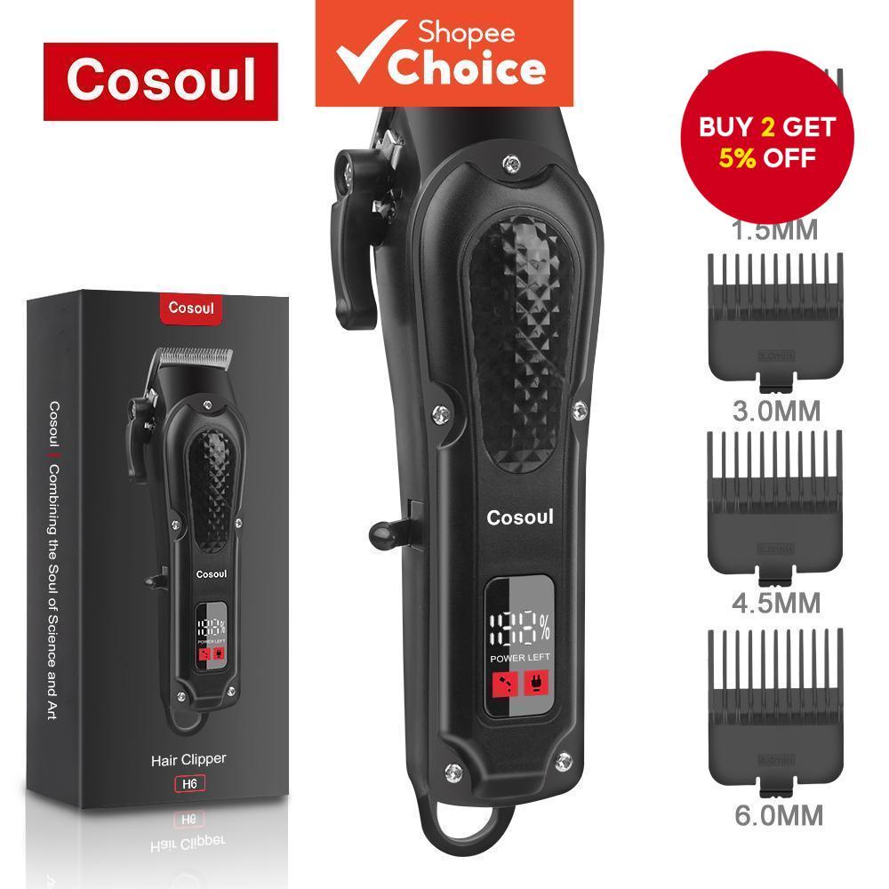 Cosoul Hair Clipper Electric Hair Trimmer Rechargeable Hair Razor ...