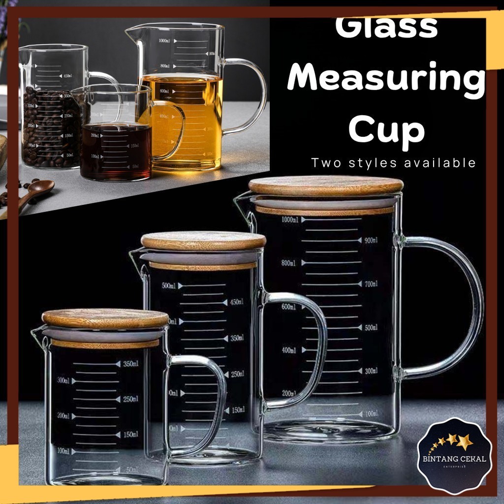 BC Cawan Kaca Ukuran Berkualiti Tebal Premium Heatproof Glass Measuring ...